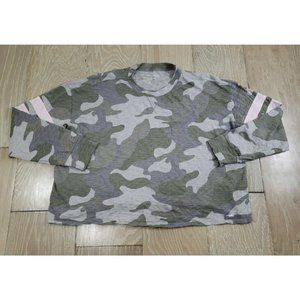 Hollister Must Have Collection Camo Shirt Long Sleeve Crop Tee Small Women's